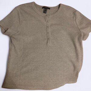 Forever 21 Henley Crop Top